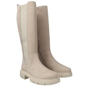 Cream leather Leather tall boots